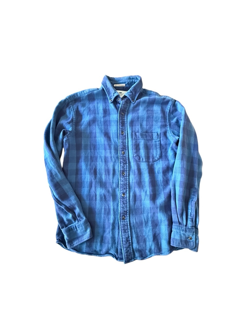 Portland Dry Goods Blue Plaid Flannel Button Down 100% Cotton Men’s Medium